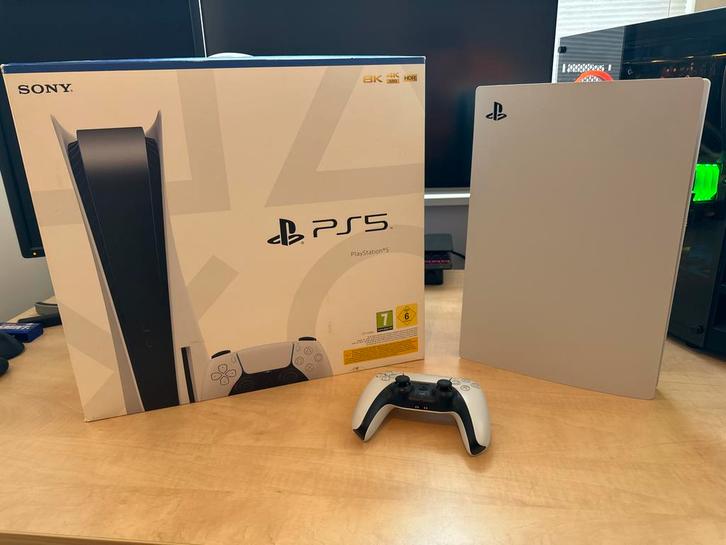 PS5 Disc + Controller + originele doos (Zeer Goede Staat), Spelcomputers en Games, Spelcomputers | Sony PlayStation 5, Zo goed als nieuw