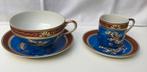 Chinees thee+koffiekop en schotel, dragonware met  lithopaan, Ophalen of Verzenden