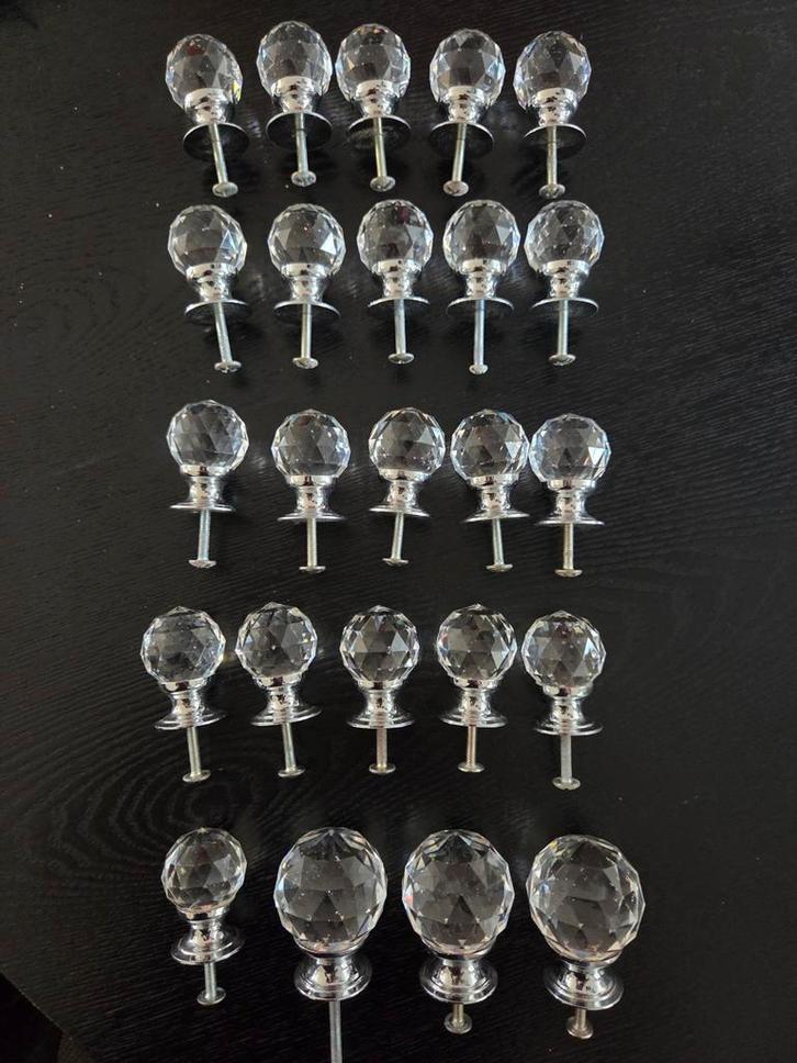 24 Kristallen kastknoppen / ladeknoppen, Huis en Inrichting, Keuken | Keukenelementen, Gebruikt, Minder dan 100 cm, Minder dan 50 cm