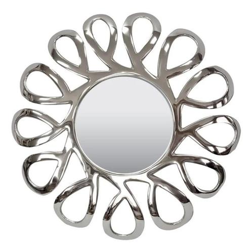 Spiegel - Colmore - 56x56cm - Aluminium/Nickel - Zilverkleur, Huis en Inrichting, Woonaccessoires | Spiegels, Nieuw, 50 tot 75 cm
