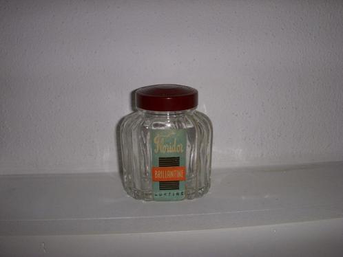 Art Deco glazen potje Floridor Brillantine jaren 30, Antiek en Kunst, Curiosa en Brocante, Ophalen of Verzenden