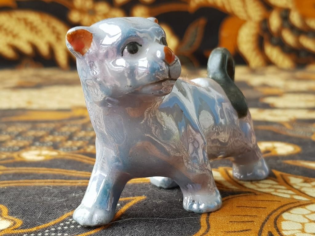 Mooi antiek porselein poes of kat speldenkussen uit Japan., Antiek en Kunst, Antiek | Porselein, Ophalen of Verzenden