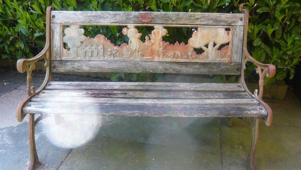 Disney tuinbankje, Tuin en Terras, Ophalen, Gebruikt, Metaal