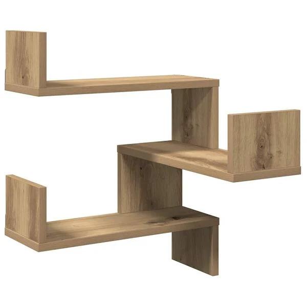 Wandschap met lades 80x33x17 cm bewerkt hout betongrijs kopen
