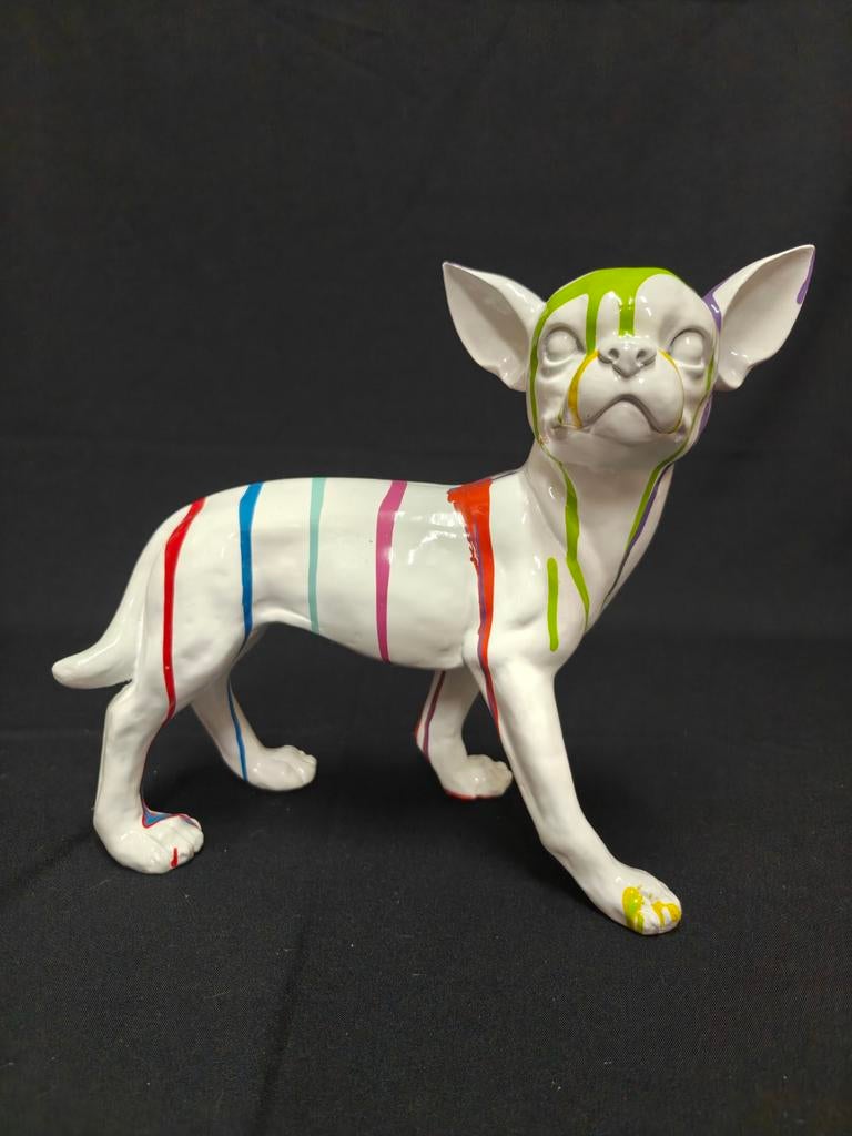 Chihuahua, wit met drip art. Hond, Ophalen of Verzenden, Nieuw, Dier