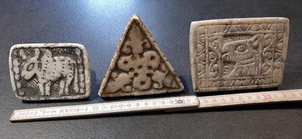 Antieke stenen batik stempels en waterpijp uit afghanistan, Ophalen of Verzenden