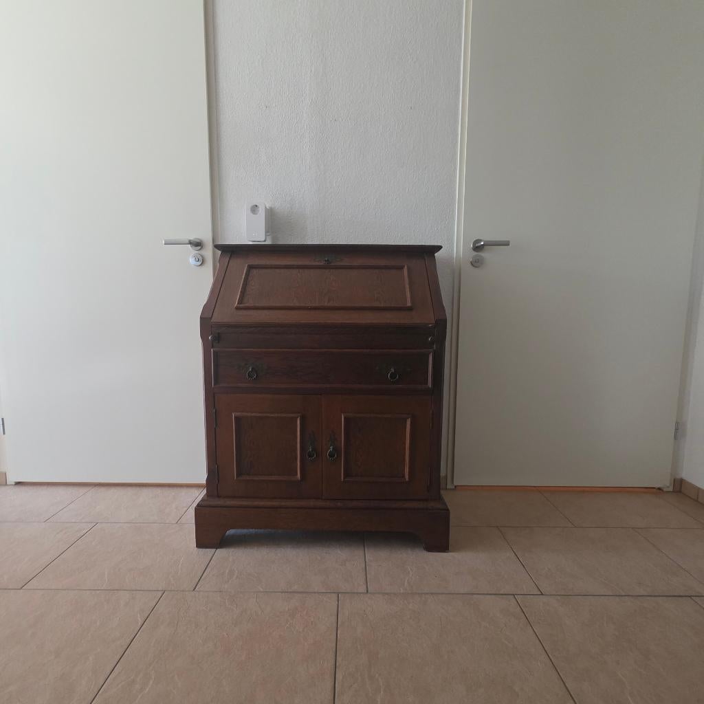 Klassiek eikenhouten secretaire / klep bureau, Ophalen of Verzenden, Gebruikt, Klassiek antiek ouderwets