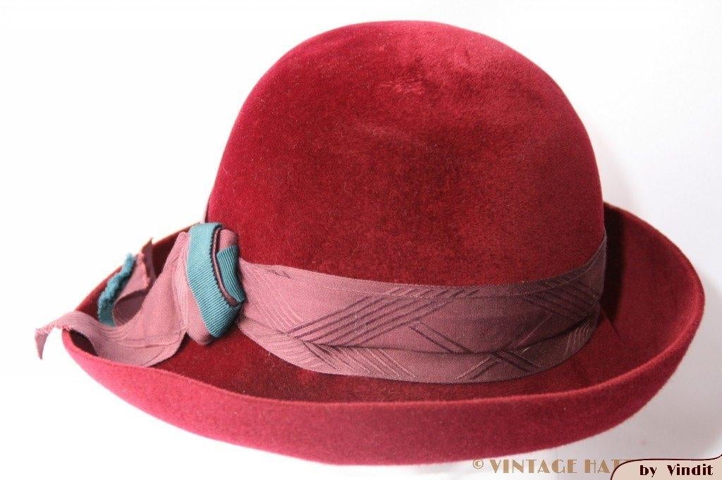 Vintage Dameshoed La Mouche bordeaux rood 56, Kleding | Dames, Hoeden en Petten, 56 of 57 cm (M, 7 of 7⅛ inch), Hoed, Ophalen of Verzenden