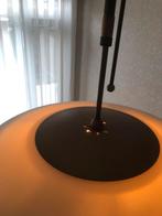 Vintage hanglamp metaal, melkglas, Huis en Inrichting, Lampen | Hanglampen, Ophalen, Gebruikt, Vintage Retro, Metaal