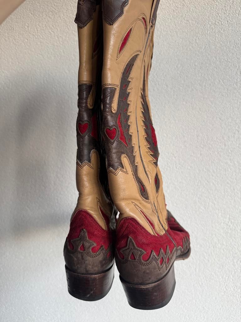 Sendra donker rode western stijl echt leren laarzen, Hoge laarzen, Sendra, Ophalen of Verzenden, Zo goed als nieuw