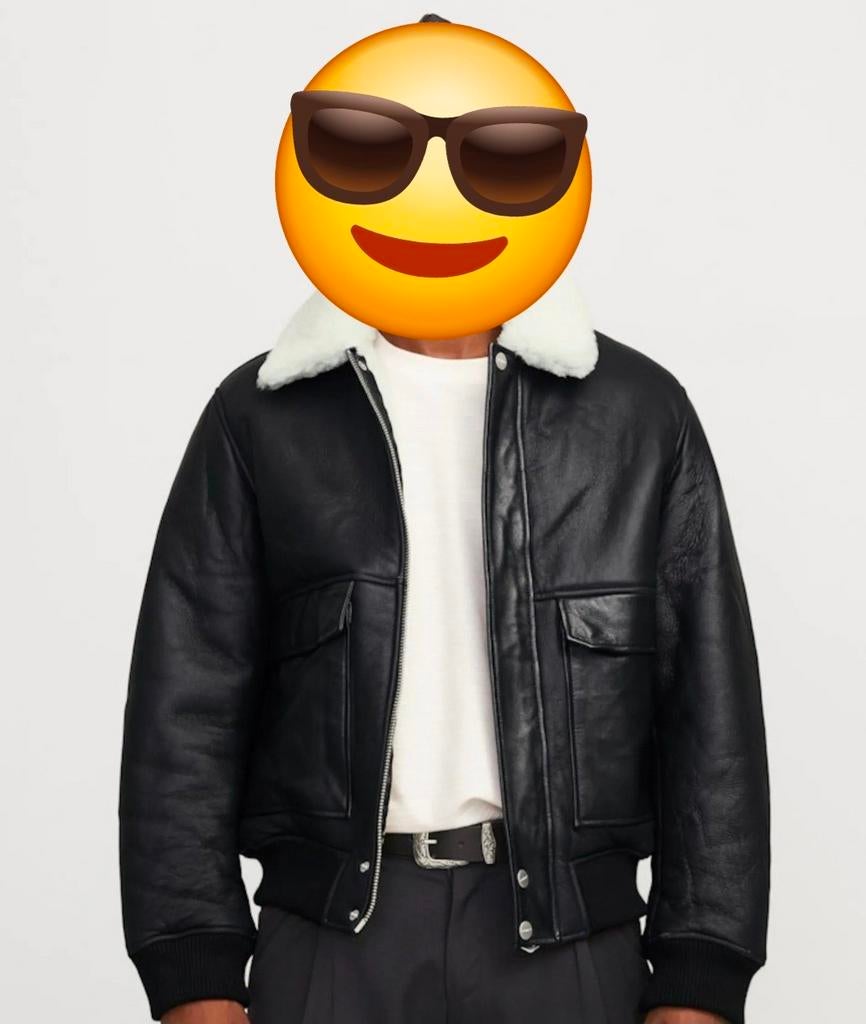 Jack&Jones leren bomber jack, Maat 48/50 (M), Zwart, Nieuw, Ophalen of Verzenden