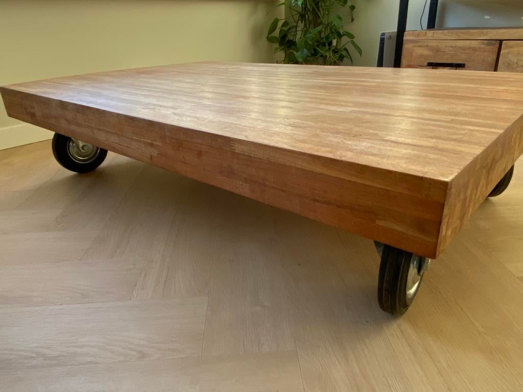 Leuke houten salontafel, Huis en Inrichting, Tafels | Salontafels, Ophalen, Gebruikt, 100 tot 150 cm, 50 tot 100 cm