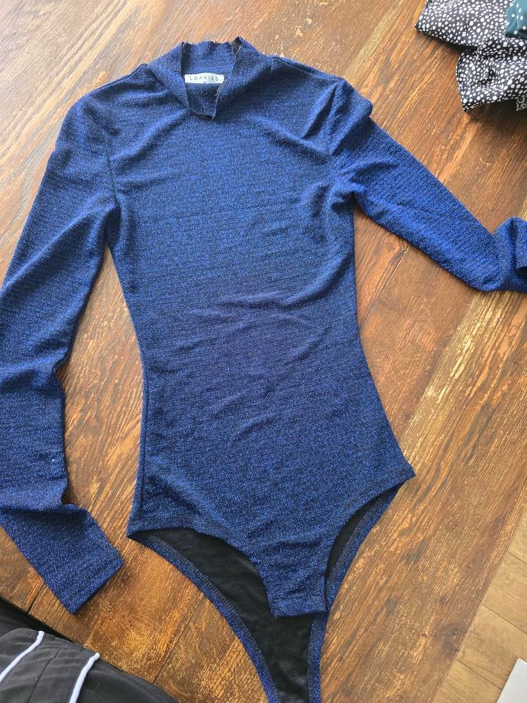 Blauwe glitter bodysuit van Loavies, Ophalen of Verzenden