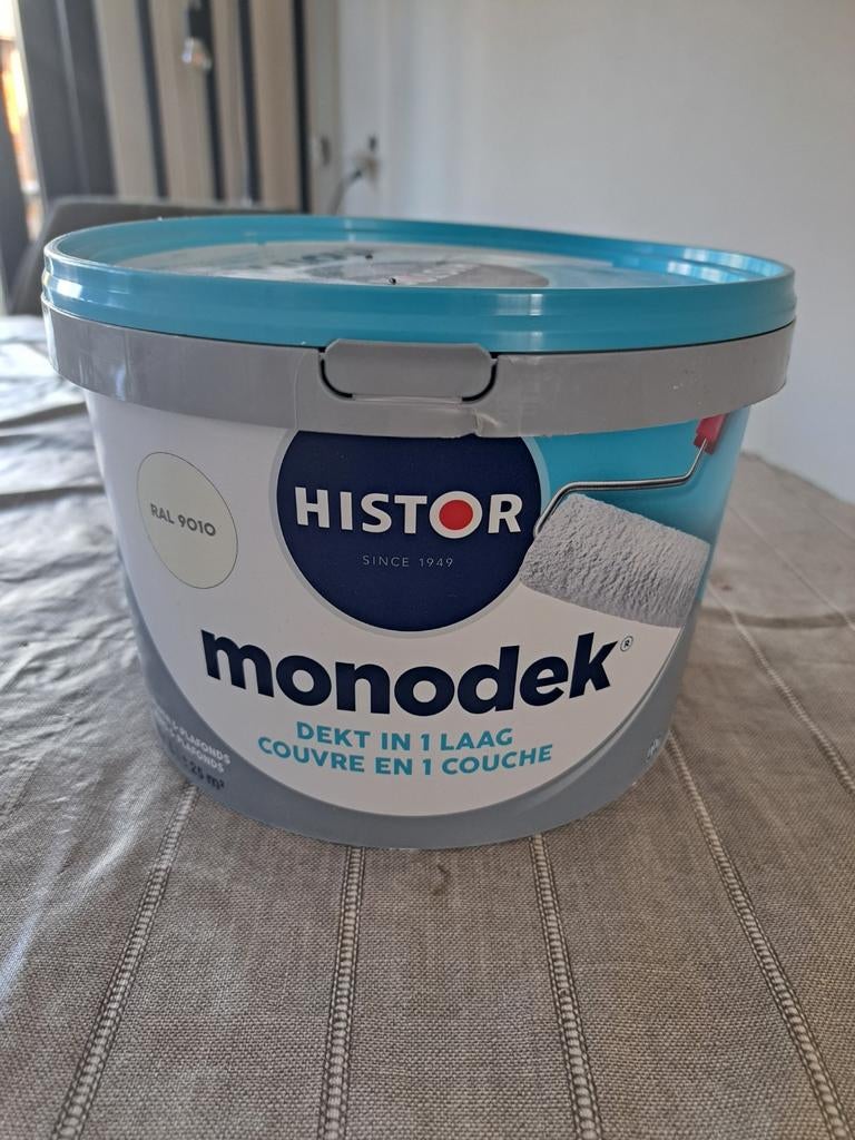 Histor verf monodek, Doe-het-zelf en Verbouw, Verf, Beits en Lak, Ophalen, Nieuw, Wit