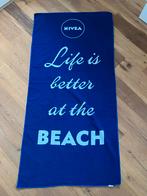 Nivea strandlaken - Life is better at the beach, Ophalen of Verzenden, Nieuw, Blauw, Handdoek