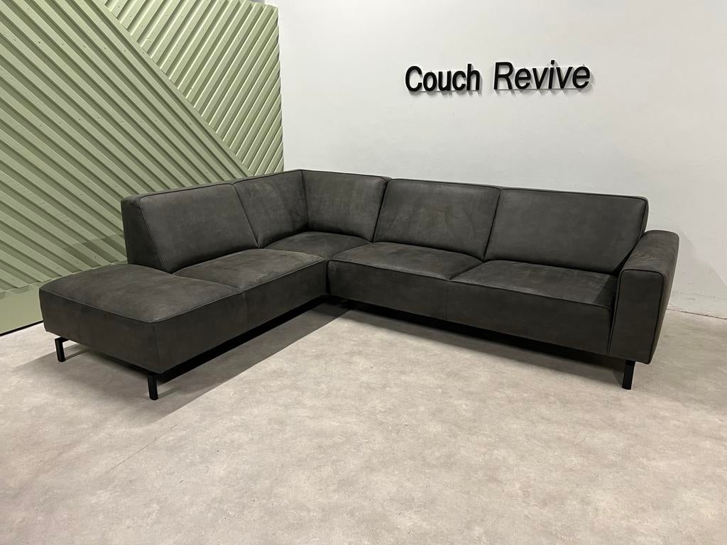 GRATIS LEVERING Microleer Hoekbank 285x225 REFURBISHED, Huis en Inrichting, Banken | Bankstellen, Verzenden, Zo goed als nieuw