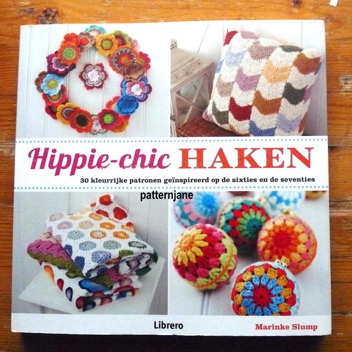 haken:  Hippie-chic haken 30 patronen jaren 60/70, Hobby en Vrije tijd, Breien en Haken, Zo goed als nieuw, Haken, Patroon of Boek