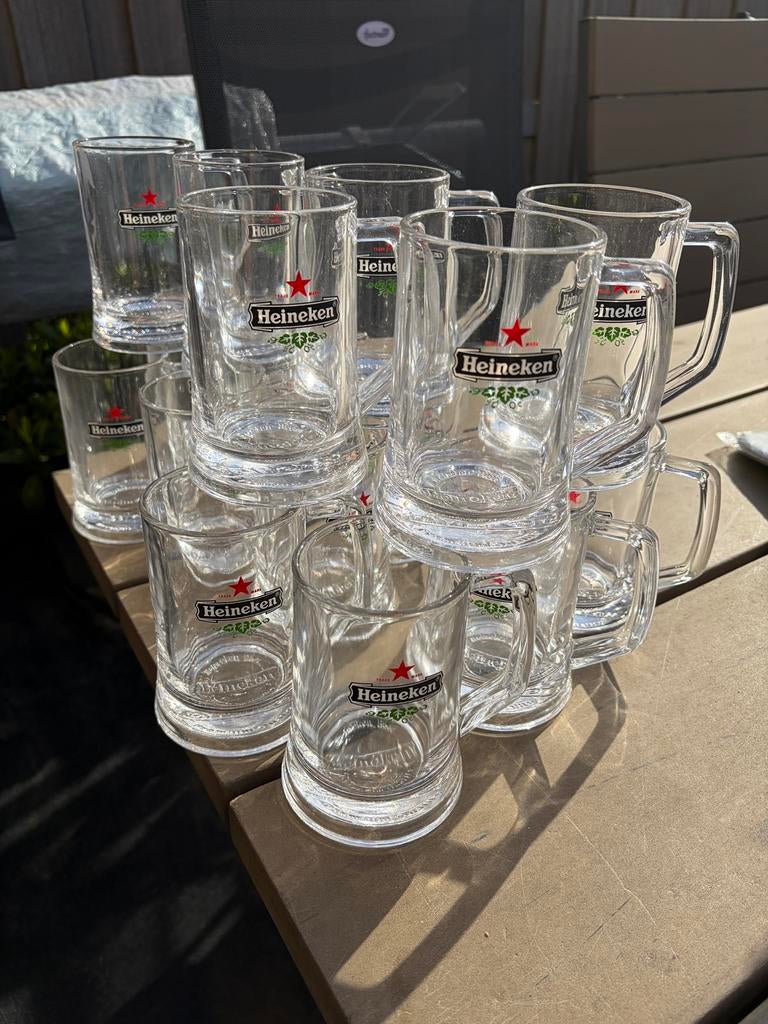 16 Heineken 25 cl glazen pullen geen dubbeldruk (1 koop), Ophalen, Zo goed als nieuw, Bierglas