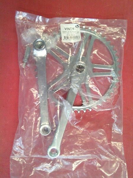 Kettingwiel-set / crankstel (Vinty), 44-tands, 170mm, zilver, Ophalen of Verzenden, Nieuw, Crankstel of Pedalen, Overige merken