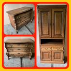 072. Vintage Eiken houten kasten twee stuks, Ophalen