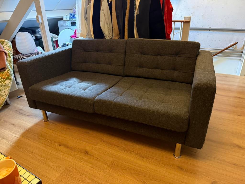 Landskrona Ikea gunnared 2-zits donkergrijs/metaal zgan, Ophalen, Tweepersoons, 75 tot 100 cm, Zo goed als nieuw