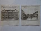 Gravures 2 armenhuis buiten en binnenplaats Amsterdam, 1720, Verzenden
