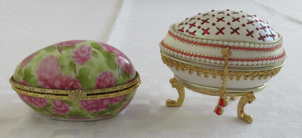 2 Sieradendoosje  stijl Fabergé ei, Ophalen of Verzenden