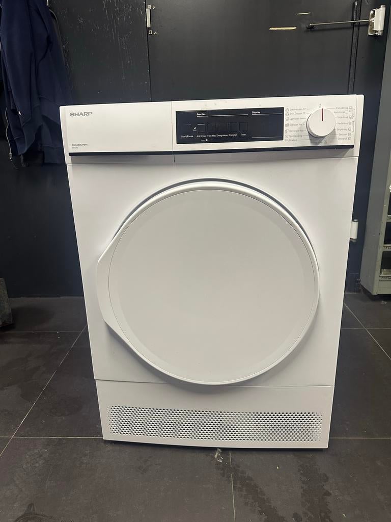 Sharp KD-NCB8S7PW91 Condensdroger 8KG, Witgoed en Apparatuur, Wasdrogers, Ophalen, Wolprogramma, 8 tot 10 kg, Zo goed als nieuw