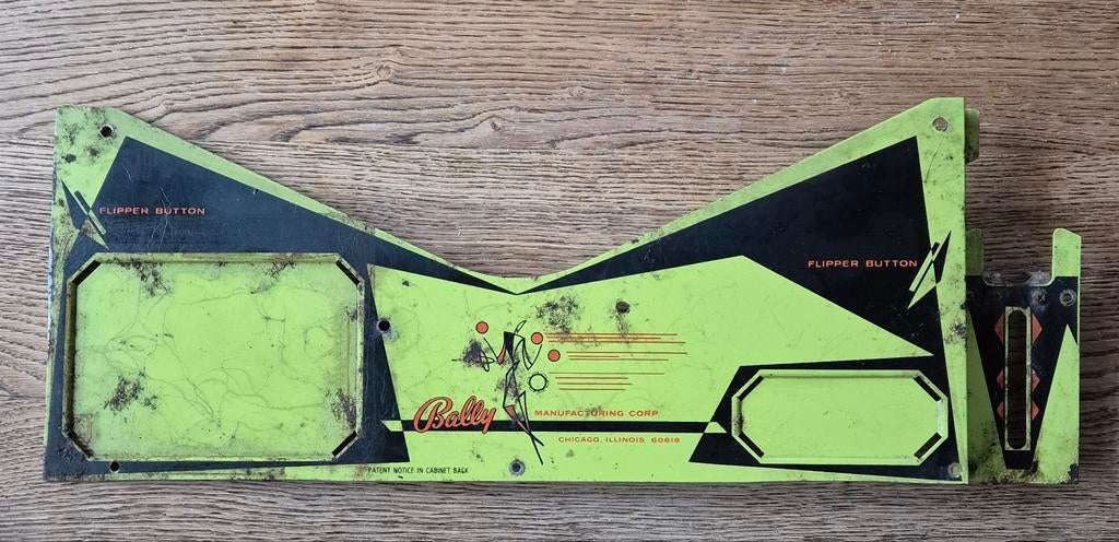 Apron licht groen voor een Bally flipperkast., Ophalen of Verzenden, Gebruikt, Flipperkast