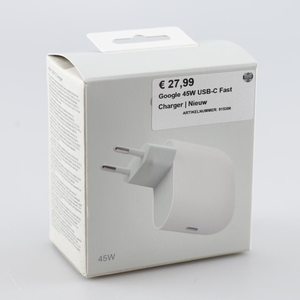 Google 45W USB-C Fast Charger | Nieuw, Google, Nieuw, Press@google.com, 1600 Amphitheatre Parkway
Mountain View, CA 94043
USA