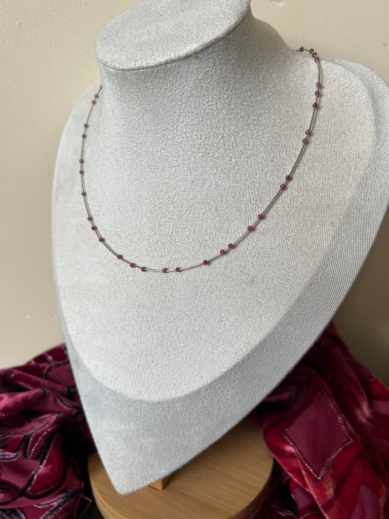 Robijn facet Sterling zilver beschermt liefde passie uniek, Sieraden, Tassen en Uiterlijk, Kettingen, Nieuw, Verstelbaar, Ophalen of Verzenden