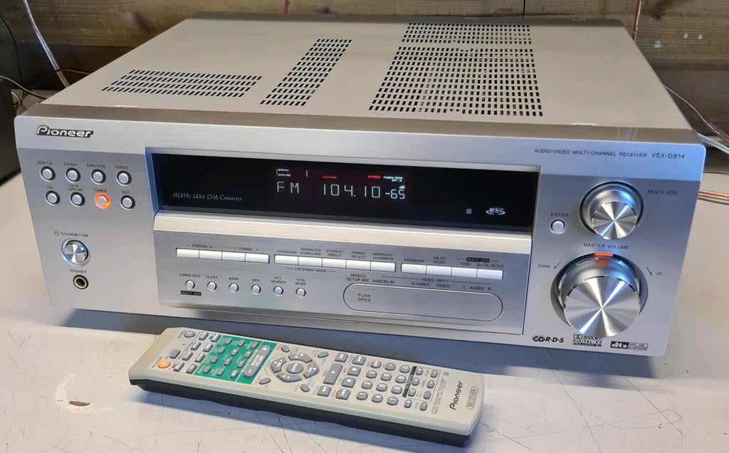 Pioneer receiver vsx-d814 + afstandsbediening, Ophalen of Verzenden, 60 tot 120 watt, Pioneer