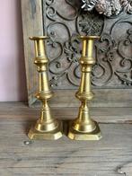 Antieke koperen kandelaars, Antiek en Kunst, Antiek | Kandelaars, Ophalen of Verzenden, Koper of Brons