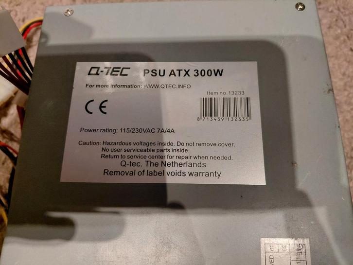 Q-TEC PSU ATX 300W Voeding voor PC, Computers en Software, Interne voedingen, Gebruikt, Ophalen of Verzenden