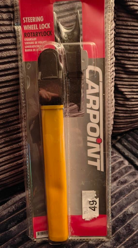 Stuurslot anti diefstal carpoint Geel nieuw met sleutels., Ophalen of Verzenden, Nieuw