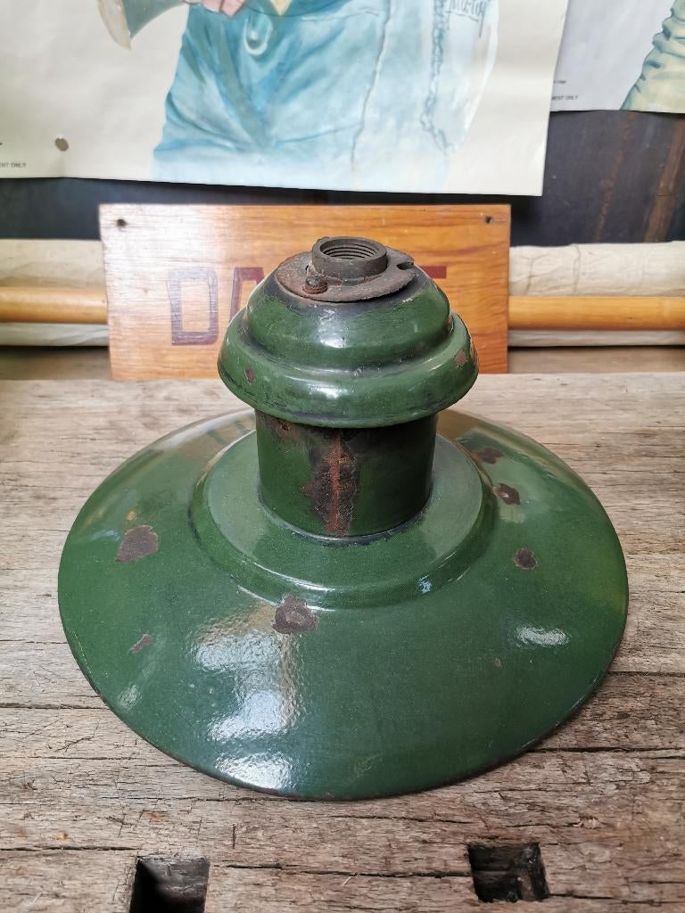 Oude Emaille lampenkap, Huis en Inrichting, Lampen | Lampenkappen, Ophalen, Gebruikt, 25 tot 50 cm, Rond