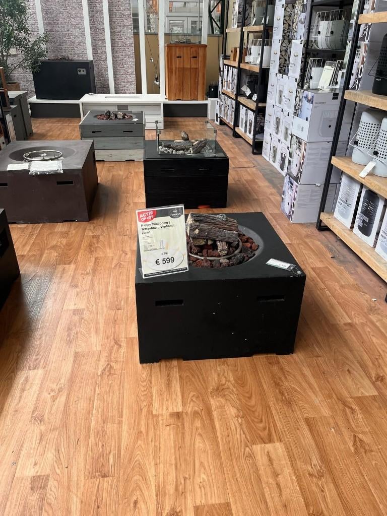 Happy Cocooning vierkant zwart Showroommmodel, Tuin en Terras, Ophalen, Zo goed als nieuw