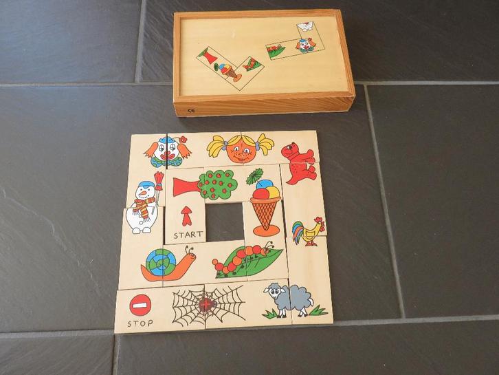 Houten aanleg puzzel, 12 delig. Netjes en compleet., Kinderen en Baby's, Speelgoed | Kinderpuzzels, Zo goed als nieuw, 2 tot 4 jaar