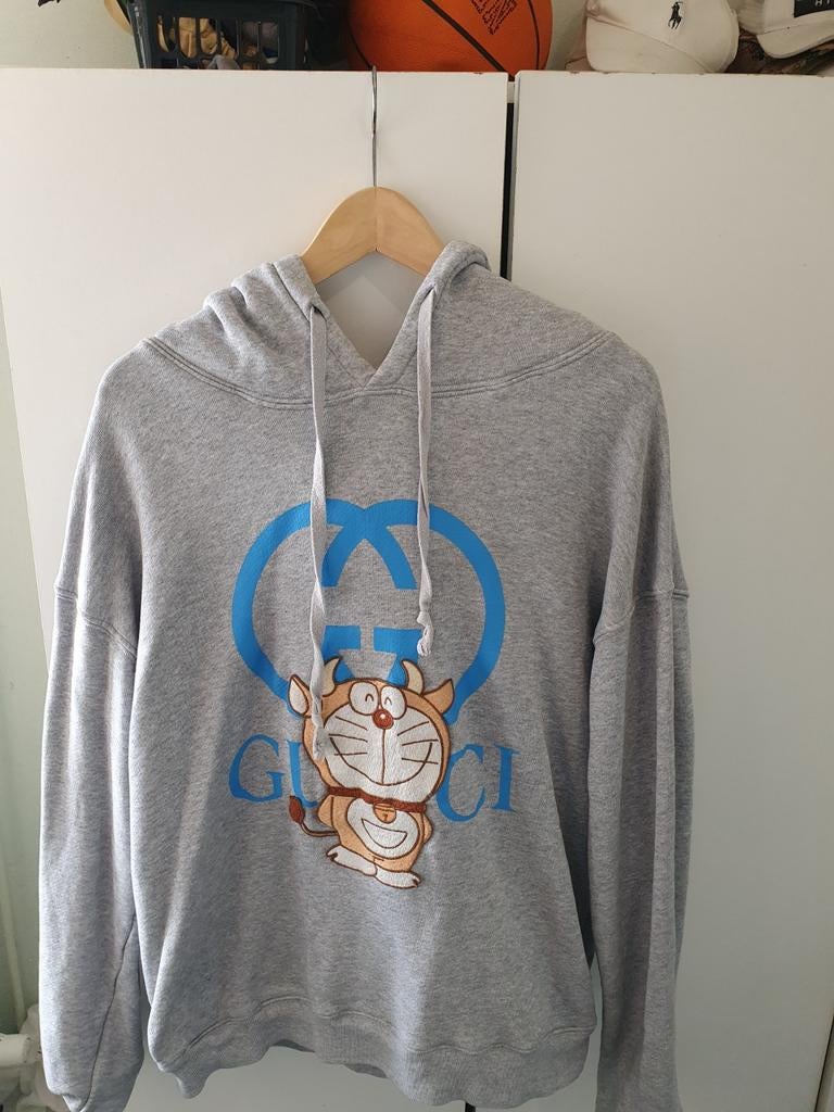 Gucci Doraemon Hoodie Grijs Origineel Maat L, Ophalen of Verzenden, Lange mouw, Grijs, Gucci
