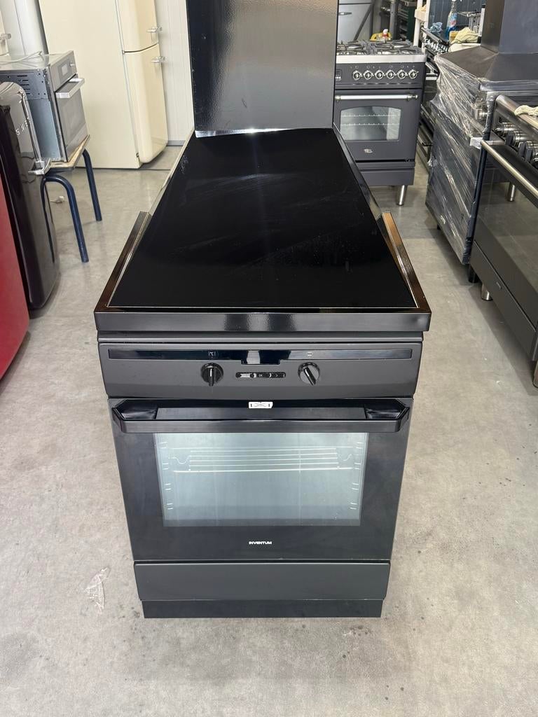 Inventum Vrijstaande Oven met Kookplaat - Zwart, Witgoed en Apparatuur, Gebruikt, Bella, Oven, Ophalen of Verzenden