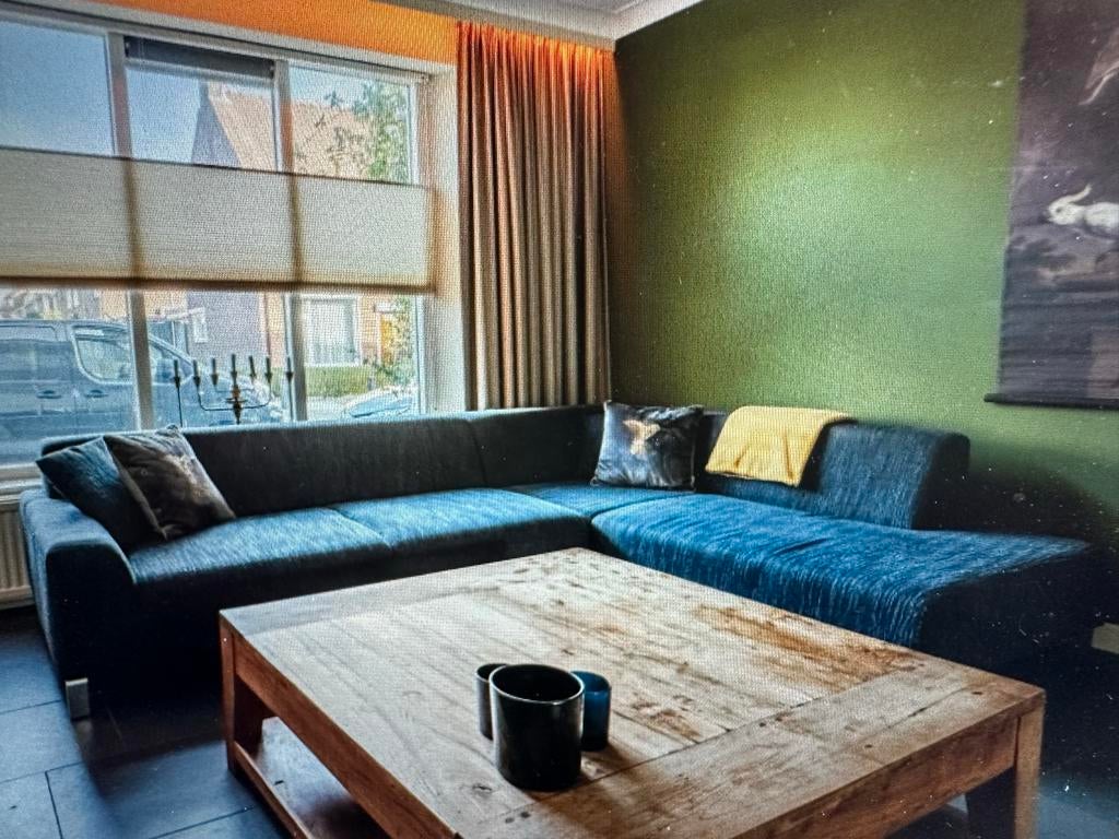 Hoekbank 2 delen met chaise longue, Gebruikt, 100 tot 125 cm, Hoekbank, Ophalen of Verzenden