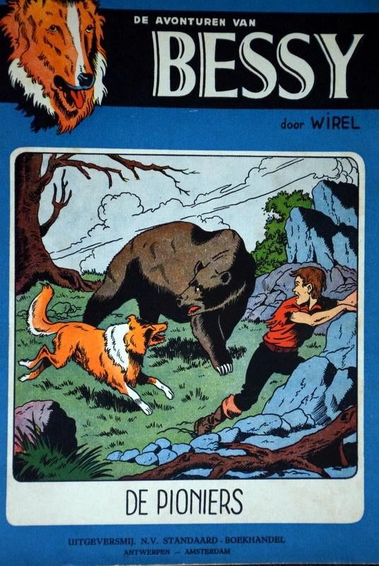 Bessy 1954 De Pioniers 1 druk Willy Vandersteen album 4Ba, Boeken, Gelezen, Willy van der Steen, Eén stripboek, Ophalen of Verzenden