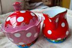 Oilily suikerpot en melkkannetje rood / roze IZGS, Verzenden, Overige typen, Zo goed als nieuw, Overige stijlen