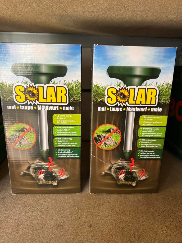 Twee solar mollen verjagen, Ophalen, Gebruikt