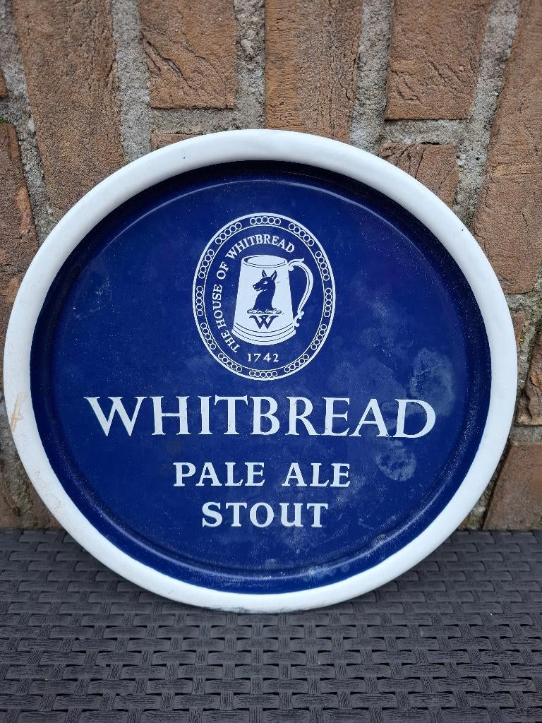 Authentiek emaille plateau Whitbread bier nr2, Ophalen of Verzenden, Nieuw, Reclamebord, Plaat of Schild, Overige merken