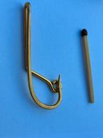 Vintage Goud kleurige stropdas/ briefgeldclip met Inscriptie, Ophalen of Verzenden