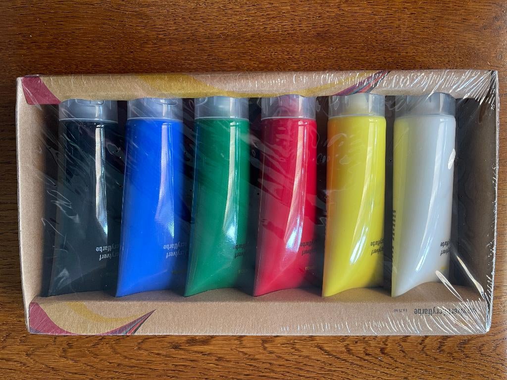 6 Tubes "Acrylverf" Diverse Kleuren Nieuw in Doos, Ophalen of Verzenden, Nieuw, Schilderen op nummer