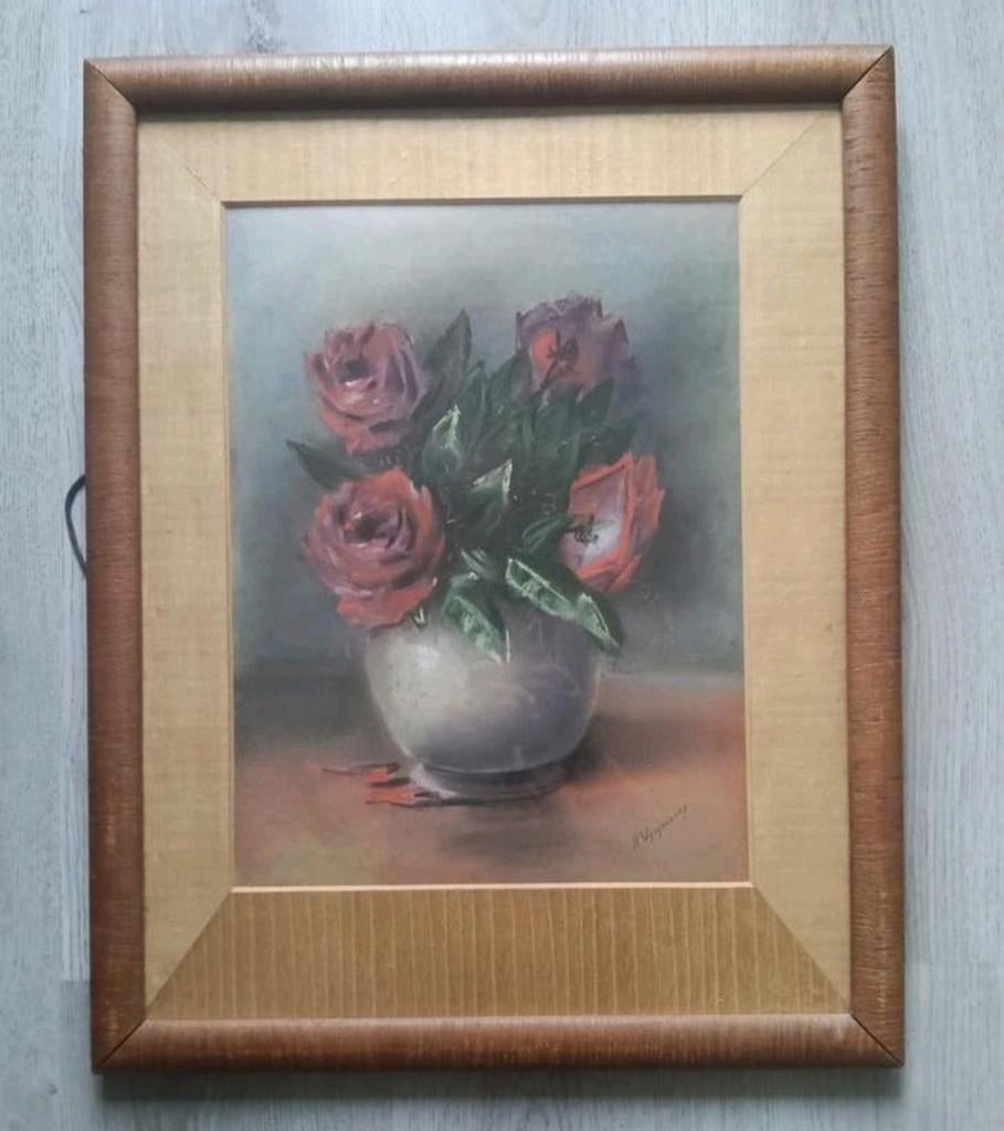 H Wijngaarden - Stilleven met rode rozen - 1930, Ophalen of Verzenden