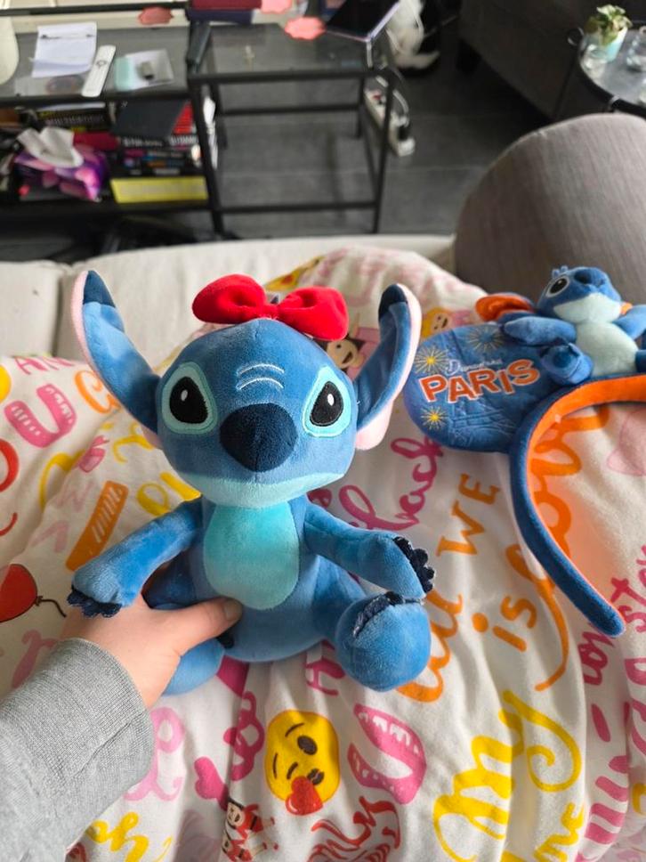 Disney Stitch oortjes en knuffel set, Kinderen en Baby's, Speelgoed | Knuffels en Pluche, Zo goed als nieuw, Overige typen, Disney