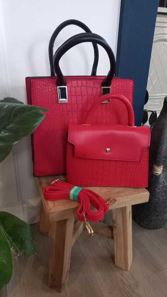 Handtas / schoudertas rood, Ophalen of Verzenden, Zo goed als nieuw, Rood